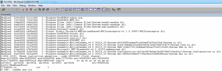 WinDbg .loadby sos clr
